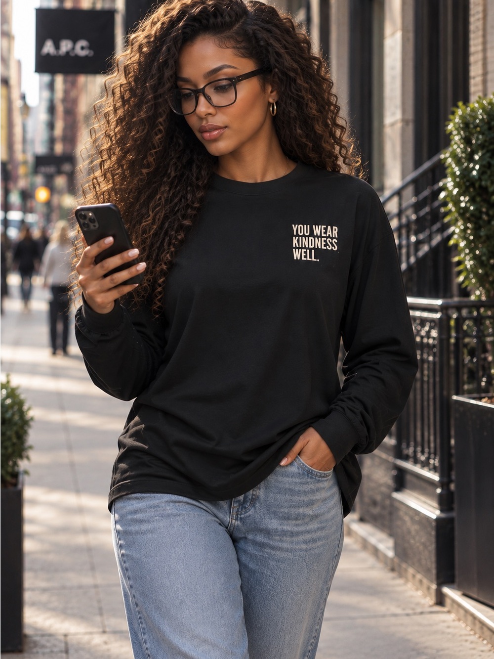 Long Sleeve T-Shirt Avail in L/XL/2X/3X Says You Wear Kindness Well ⬇️ for PTP